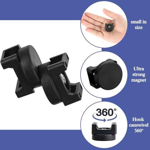 Yookeer 50 Pcs Magnetic Zip Tie Mount Base Black Magnetic Cable Clips Wire Holder Multipurpose Cable Ties Management Base Electrical Supplies for Wire (22 mm)