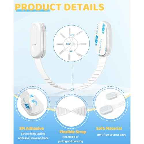 10 Pack Cabinet Locks Baby Proofing, Child Proof Cabinet Locks with 3M Adhesive - Easy Installation with Adjustable Straps, Multi-Purpose Child Safety Latches for Drawers Fridge Trash Cans Toilets