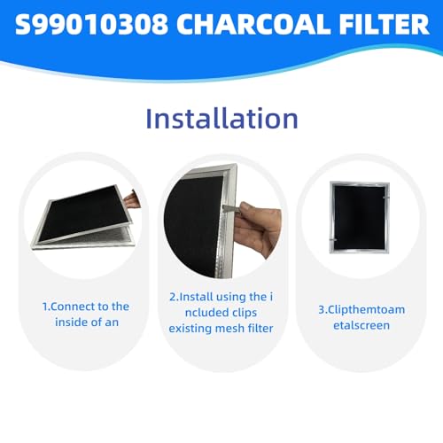 WZKO Charcoal Range Hood Filter 99010308 – Pack of 2, 10.83 x 13.39 in