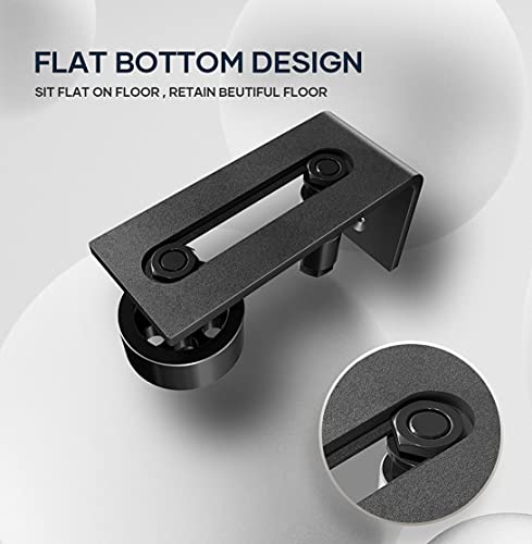 EaseLife Adjustable Sliding Barn Door Bottom Floor Guide - Wall Mount, Black, Variation 1