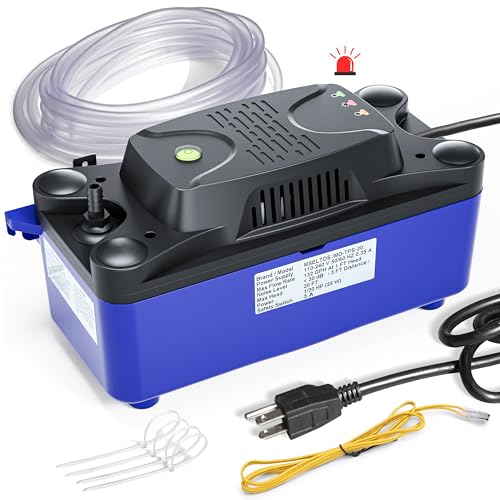 MSELTOS Condensate Pump 1/30 HP 132 GPH with 20FT Tubing for HVAC, AC, Dehumidifier, Furnace