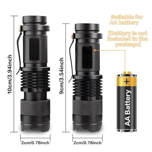 WAYLLSHINE 2 Pack Red LED Flashlights Zoomable Night Observation Torches