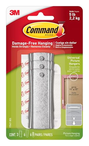 Command Large 5 lb Universal Wall Hangers with 6 Strips & Stabilizers - Large Variation