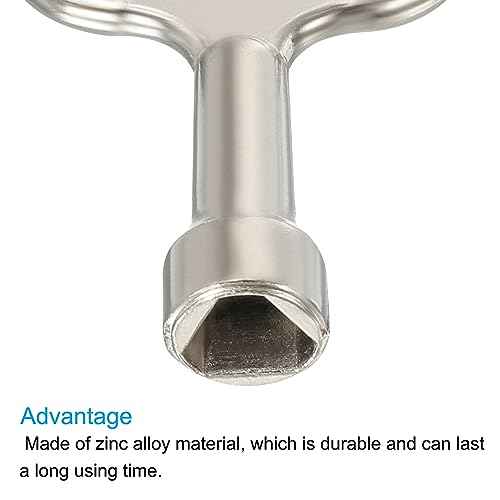 PATIKIL 12.5x7mm Triangle Socket Spanner Key, 3 Pack Electrical Cabinet Gas Water Meter Key for Elevator Lift Door Triangle Panel Lock, Silver