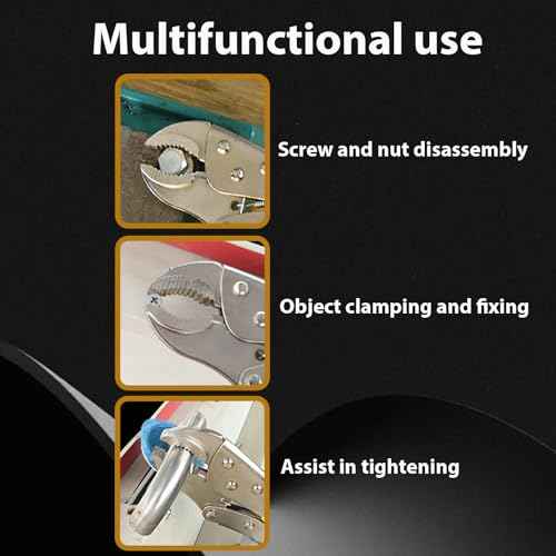 10-Inch Locking Pliers with Wire Cutter - Heavy Duty Curved Jaw Vise Grips, Forged from Carbon Steel, Hardened Jaws for Secure Hold, Trigger Release Function