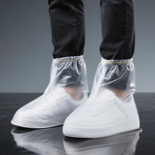 20Pcs Shoe Covers for Rain Disposable - Waterproof Plastic Clear Heavy Duty Rain Shoe Covers for Men and Women - Rain Boot Cover for Outdoor Indoors Overshoes