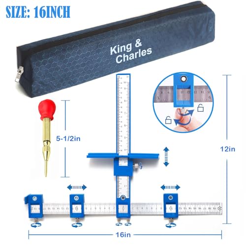 King&Charles Original ABS Cabinet Hardware Jig & Automatic Center Punch Set