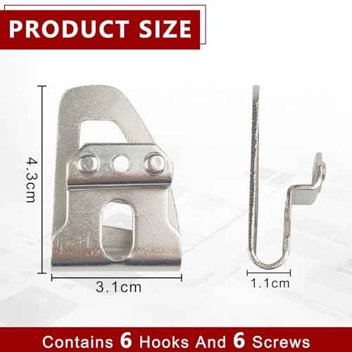 6PCS Belt Clip for Milwaukee, 42702653, Belt Hook Compatible with Milwaukee M18 Tools Hammer Drill Impact Driver Replace for 2604-20, 2604-22, 2604-22CT, 2797-22