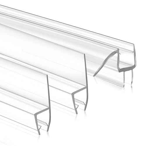 3 Pack Shower Door Seal, 3/8" X 78" Ultra Clear Glass Door Bottom Seal and Frameless Shower Doors Side Strip H-Type, Shower Door Sweep to Stop Water Leaks for 3/8 Inch (10mm) Glass