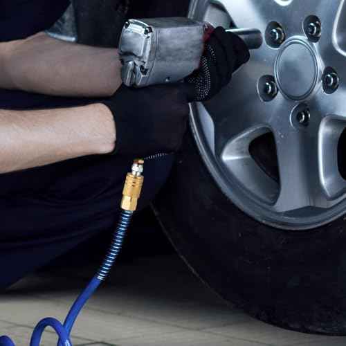 SANFU 3/8 High Flow Air Hose Fittings, 3/8 Inch Body Size, M-Type Plug, 1/4 Inch Male Threads Size, Pre-Coated Adhesive, Steel Material, 300PSI, 2 Pieces