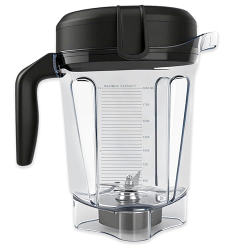 64 Oz Low-Profile Blender Pitcher with Wide Compatibility for Vitamix - Glass/Plastic Jar, 10-Year Warranty