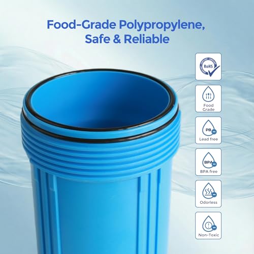AquaWeaver 20x4.5 Inch Whole House Water Filter Housing - Sediment & More