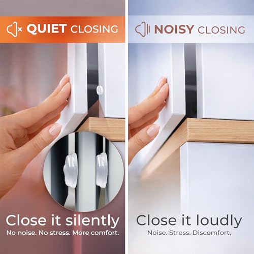 128 Pack Clear Self-Adhesive Rubber Cabinet Door Bumpers - Soft-Close Noise Reduction