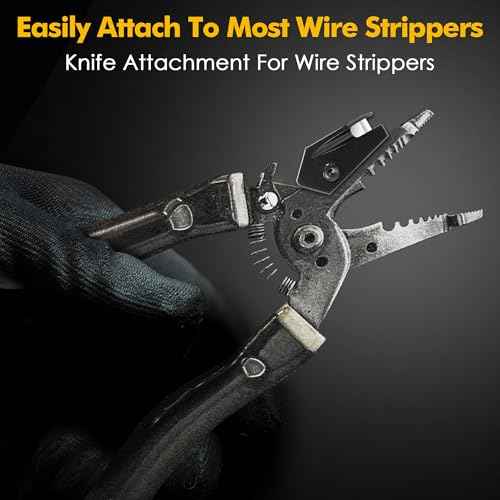 Enhon 2 Pack V Cutter Nmsc Cable Stripper, Stainless Steel Wire Cutter Nm Wire Stripper Tool, Knife Attachment, Black