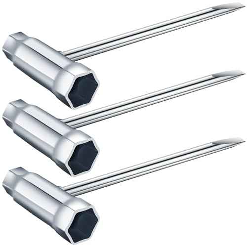 3 Pack Chainsaw Wrench 13 by 19 mm 1/2x3/4 Chainsaw Tool Chainsaw Scrench Replacement Combination Screwdriver and Wrench T Wrench Spanner Tool (3)