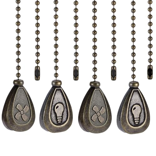 4 Pack Bronze Ceiling Fan Pull Chain Extensions 12 Inch Light & Fan Decor