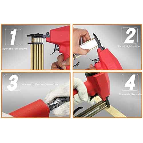 2100 PCS Brad Nails 7 Sizes multi-Length Galvanized Straight Finishing Nail,Each specification has an independent sponge anti-collision packaging