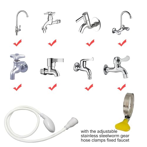 U-BCOO White Portable Shampoo Sink Spray Hose 1M/41.5IN for Hair, Baby & Pet Bathing