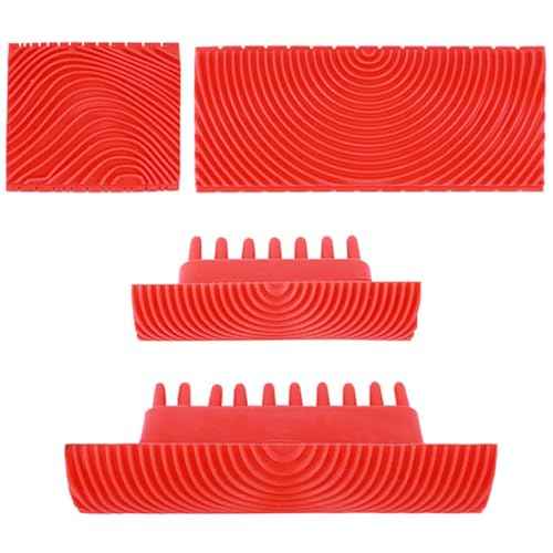 4Pcs Wood Grain Tool, Wood Graining Painting Tool, Texture Pattern Paint Roller Tool, Rubber Empaistic Graining Tool, Natural Wood Grain Making Tool for DIY Wall Room Art Decoration