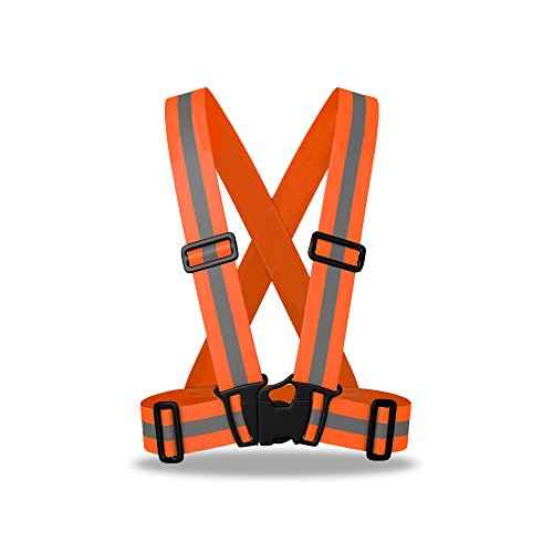 zojo Reflective Vest | Lightweight, Adjustable & Elastic | Safety & High Visibility for Running, Jogging, Walking,Cycling | Fits Outdoor Clothing (1 Pack, Neon Orange)