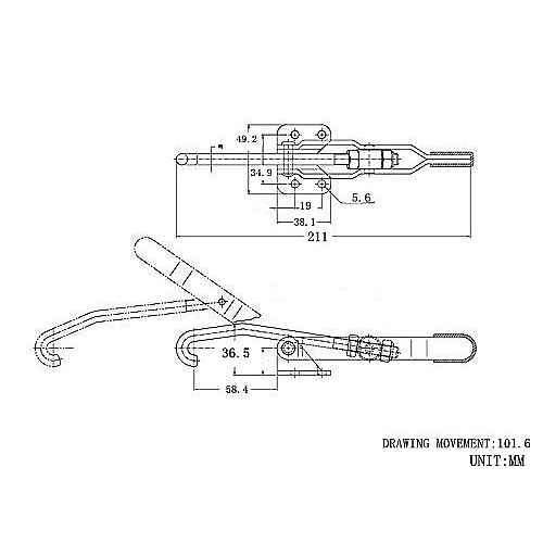 Toggle Clamp Heavy Duty J Hook Type Hand Tool 375 lbs Holding Capacity Durable Quick Release Latch