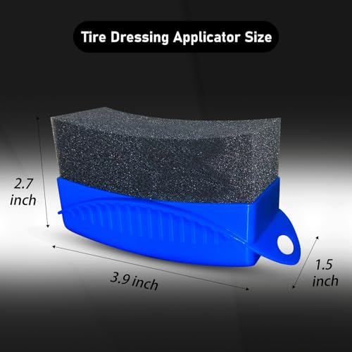 2 Pack Tire Shine Applicator Pads, Curved Tire Sponge Applicator, Reusable Tire Gel Applicator Forms with Lid, Tire Dressing Applicator for Car Detailing Cleaning