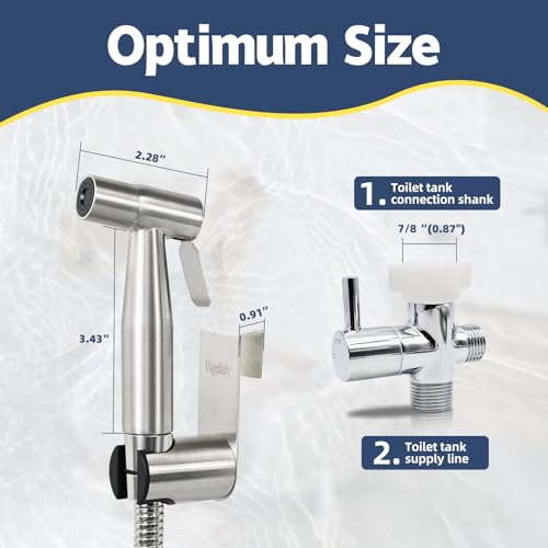 Vayzluiy Stainless Steel Handheld Bidet Sprayer with Adjustable Water Pressure