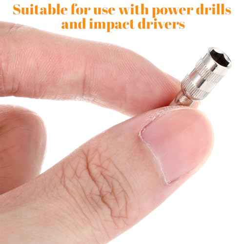 6 in 1 Hex Socket Adapter with H4 Shank, Hex Socket Set 2.5mm 3mm 3.5mm 4mm 4.5mm 5mm Metric 6 Point Power Nut Driver Drill Bit Set