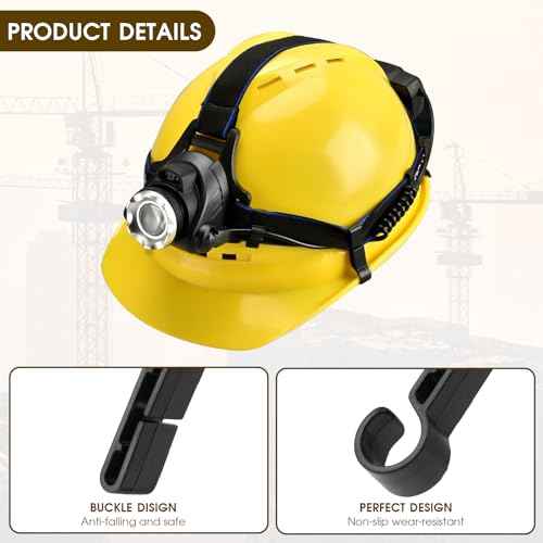 52 Pcs Hard Hat Clips for Headlamp - LED Light Helmet Clips - Easily Mount Headlamp on Narrow-Edged Helmet - Anti-Slip Stable