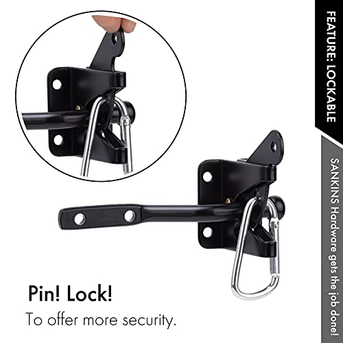 Self Locking Gate Latch for Wooden Fence - Gravity Lever Lock, 1pcs - SANKINS Normal