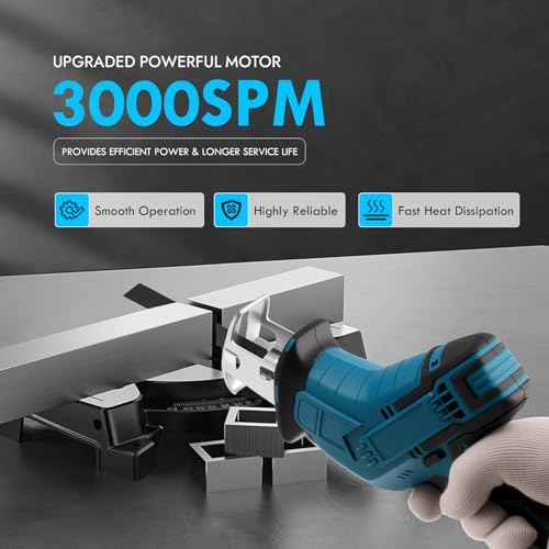 Reciprocating Saw Cordless, Variable Speed 3000 RPM Brushless Motor with 8 Saw Blades, 2 x 2.0Ah Batteries, LED Light, Tool?Free Blade Change, Portable for Wood PVC Cutting