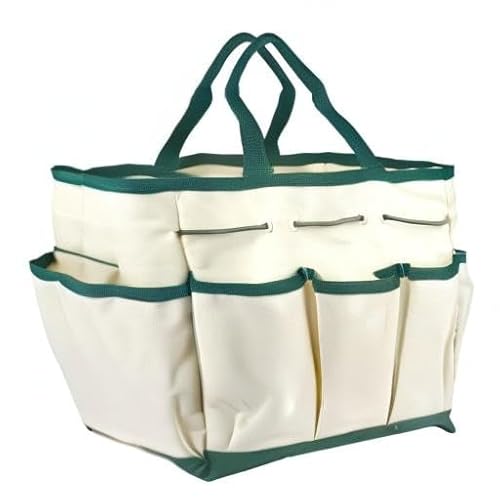 Outdoor Multi Pocket Gardening Tool Kit Holder Oxford 10" x 12" Bag 4 Side Pouches