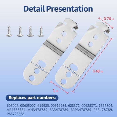 619985 Dishwasher Mounting Bracket Kit 2 Pack for Bosch/Kenmore/Thermador (Exact Fit)