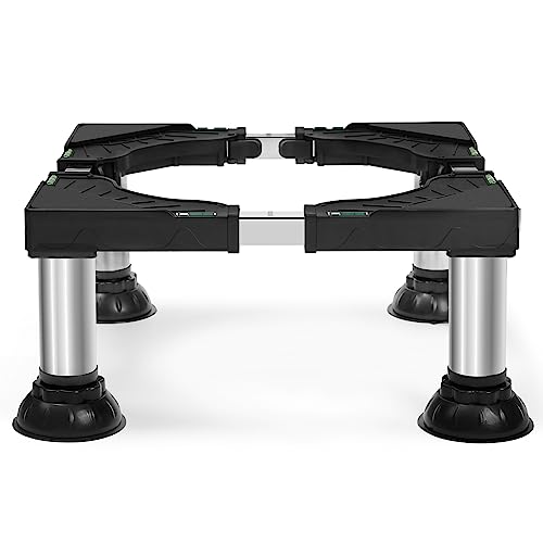 Nefish Black Adjustable Mini Fridge Stand 7-8.6 in with 4 Non-Slip Feet - 16-23 in wider base, Load up to 440 lbs