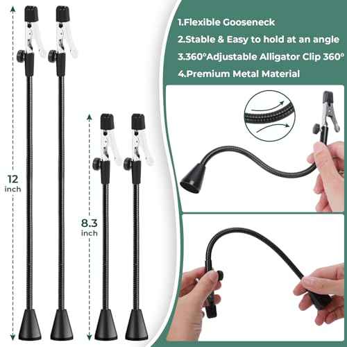 Magnetic Helping Hands Soldering Station, Third Hand Soldering Tool with Alligator Clips,PCB Circuit Board Holder,4 Flexible Gooseneck Arms & Non-slip base for Electronic Repair Soldering Craft Hobby