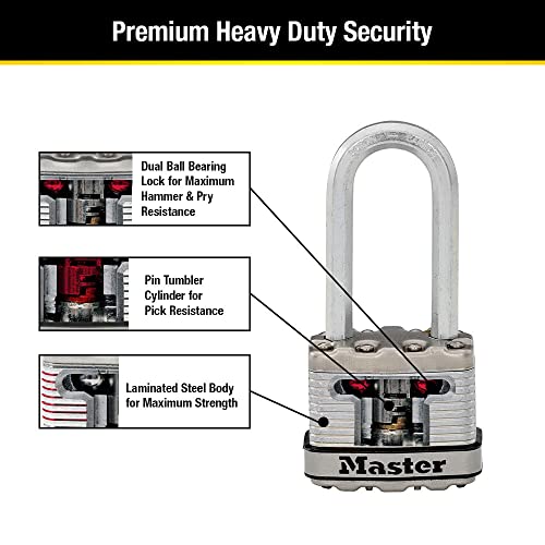 Master Lock M1XTRILH Magnum Heavy Duty Padlock with Key, 3 Pack Keyed-Alike