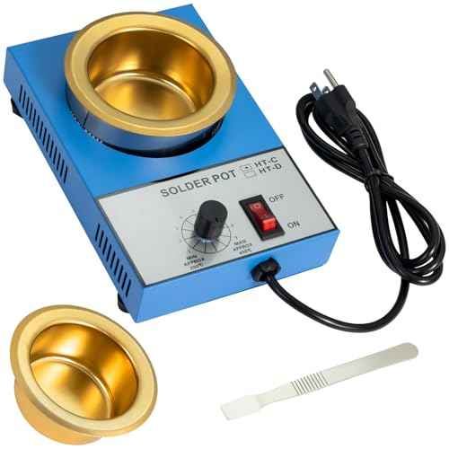 Solder Pot 250W 110V For Electrical Soldering Melt Various Metals Include 2 Pots & 1 Scraper for Welding and Soldering Bath