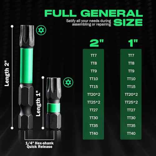 27PCS Impact Torx Bit Set (TT7-TT40), S2 Steel Security with Tamper Proof & Magnetic Screwdriver Bits, 1"&2" Long CNC Machined Torx Set with Compact Storage Case