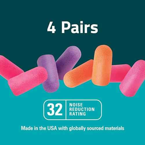 3M Disposable Earplugs Events & Concerts, 4 Pairs (8 Total Plugs), Noise Reduction Rating (NRR) 32 dB, Good Fit, Stays Put, Soft & Smooth Ear Plug Design, Easy To Insert & Remove (EPEC-4BC-SIOC)