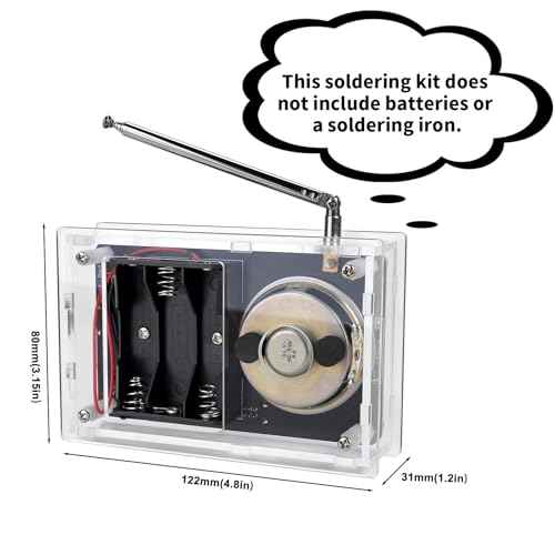 Soldering Practice Kit, DIY Soldering Kit with 2" Speaker, USB/Battery Power, Clear Acrylic Case & Step-by-Step Guide