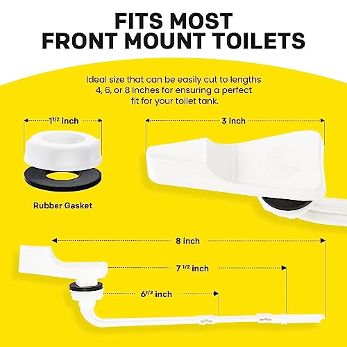Qualihome Toilet Tank Flush Lever Replacement White Straight Arm Compatible with American Standard