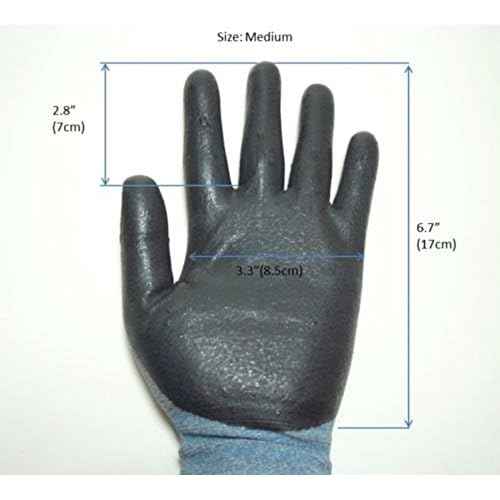 3M Nitrile Foam Coated Work Gloves for Woman - Safety Nylon Gloves - Breathable Thin Grip Machine Washable 10 Pairs (Small)
