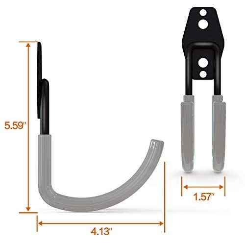 Garage Storage Utility Hooks£¬Garage Garden Tool Organizer£¬Steel Wall Mount Hooks, Large Garden U Hooks £¨2 Pack£© (Type-2-Gray)