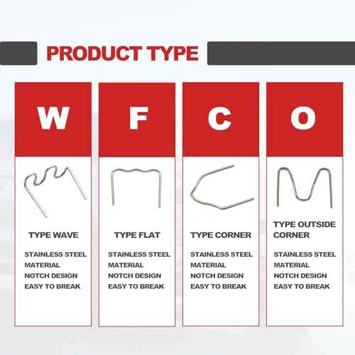 1200 Plastic Welder Staples - 6 Types Hot and Wave Staples for Car Bumper Repair, Architectural Modeling, and Plastic Craft Welding Supplies