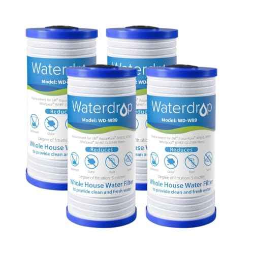 Waterdrop 4.5" x 10" AP810 Whole House 5 Micron Water Filter Cartridge, Sediment Water Filter Replacement Pack of 4