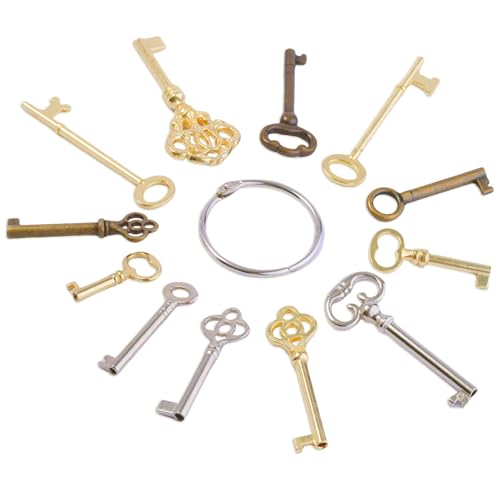 12-Piece Skeleton Key Set for Vintage Furniture Locks - Universal Hollow Barrel Keys