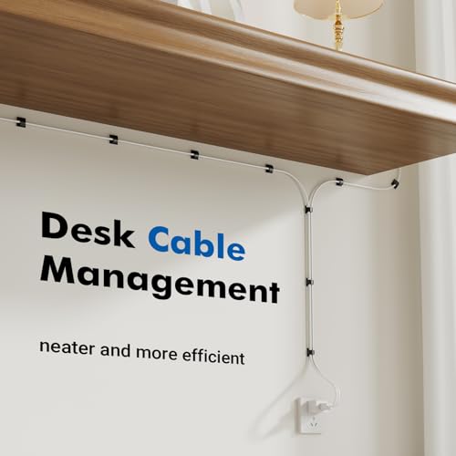 Black 60Pcs Adhesive Cable Clips for Cord Management, Small, KnotKing