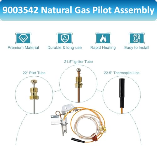 Long Term 9003542 Pilot Assembly for Natural Gas Water Heaters - Compatible with Reliance, A.O.Smith, Kenmore, State GS & GSX, Replaces 100109295