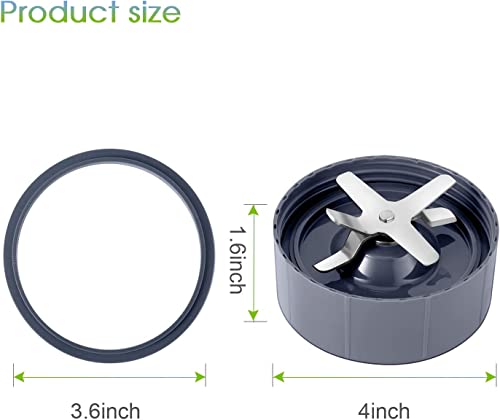 2-Pack 4-Inch NutriBullet Extractor Blade for 600W/Pro 900W Blenders (MEET JUICE) - Includes 2 Blades & Gasket