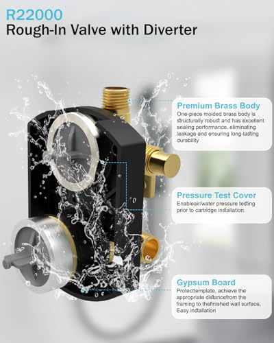 Saree R22000 Shower Valve with Diverter 3-Way 6-Way Brass Rough-In Kit